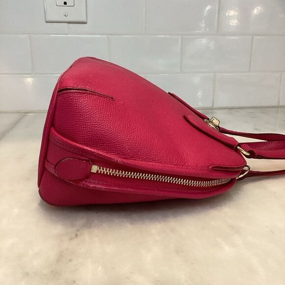 Coach Prince Street Cross Grain Leather Mini Convertible Domed Satchel Bag - Picture 9 of 15